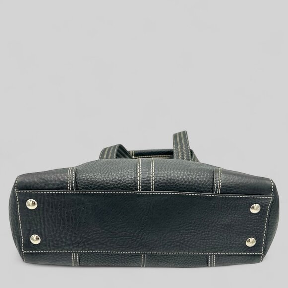 ⭐️SOLD⭐️ Vintage Coach Hampton Black Leather Satchel #F13961 - Picture 4 of 13